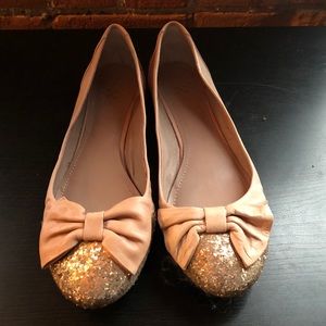 Vince Camuto blush pink glitter flats